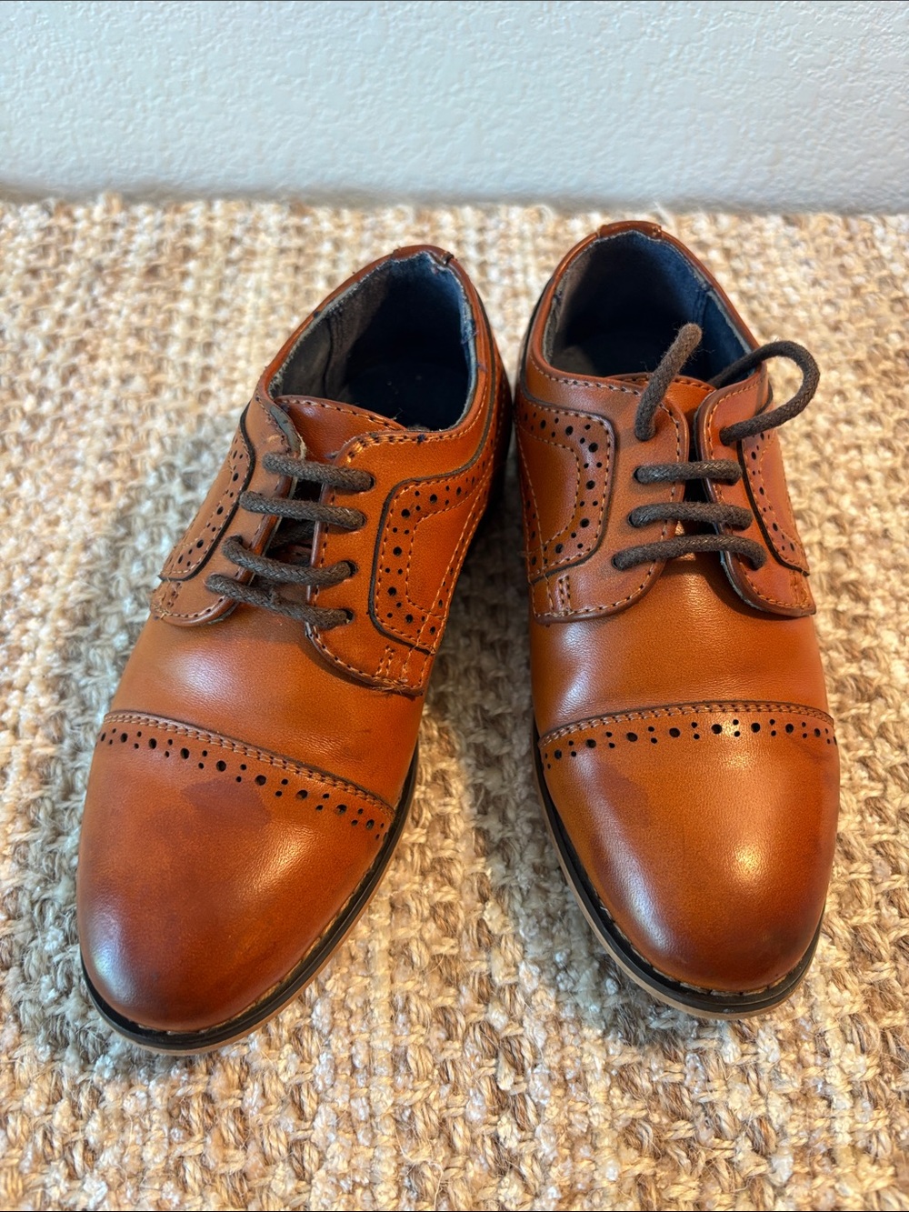 Classic Boys Brown Leather Brogues - Dress Oxfords